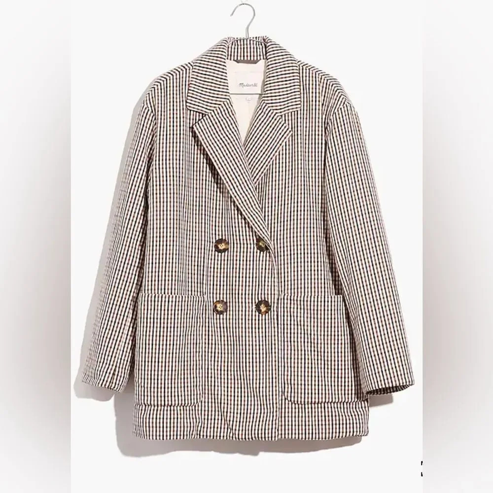 NEW Madewell Padded Jacket in Plaid